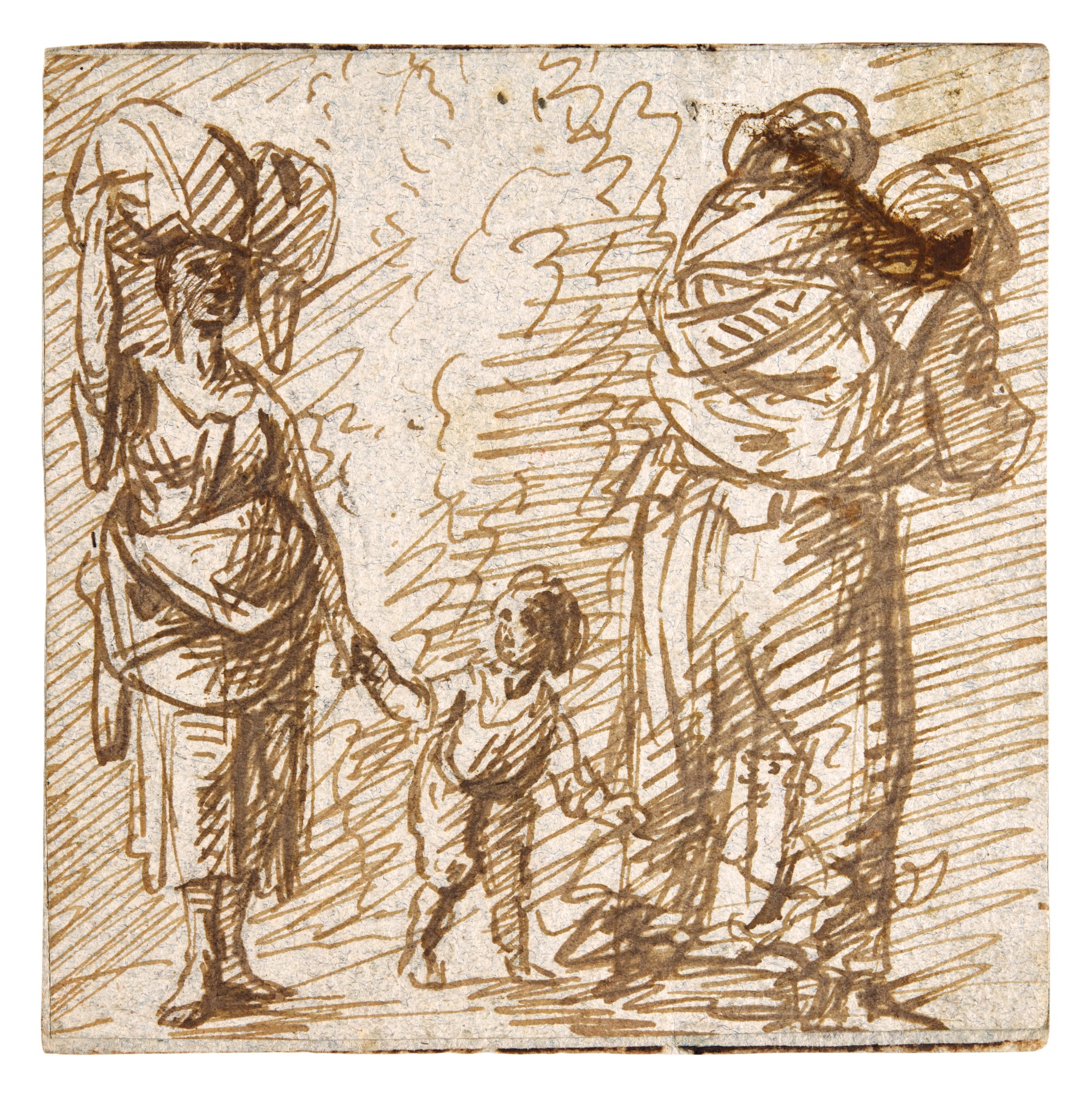 A family with two children on the move