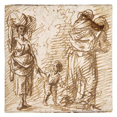 A family with two children on the move