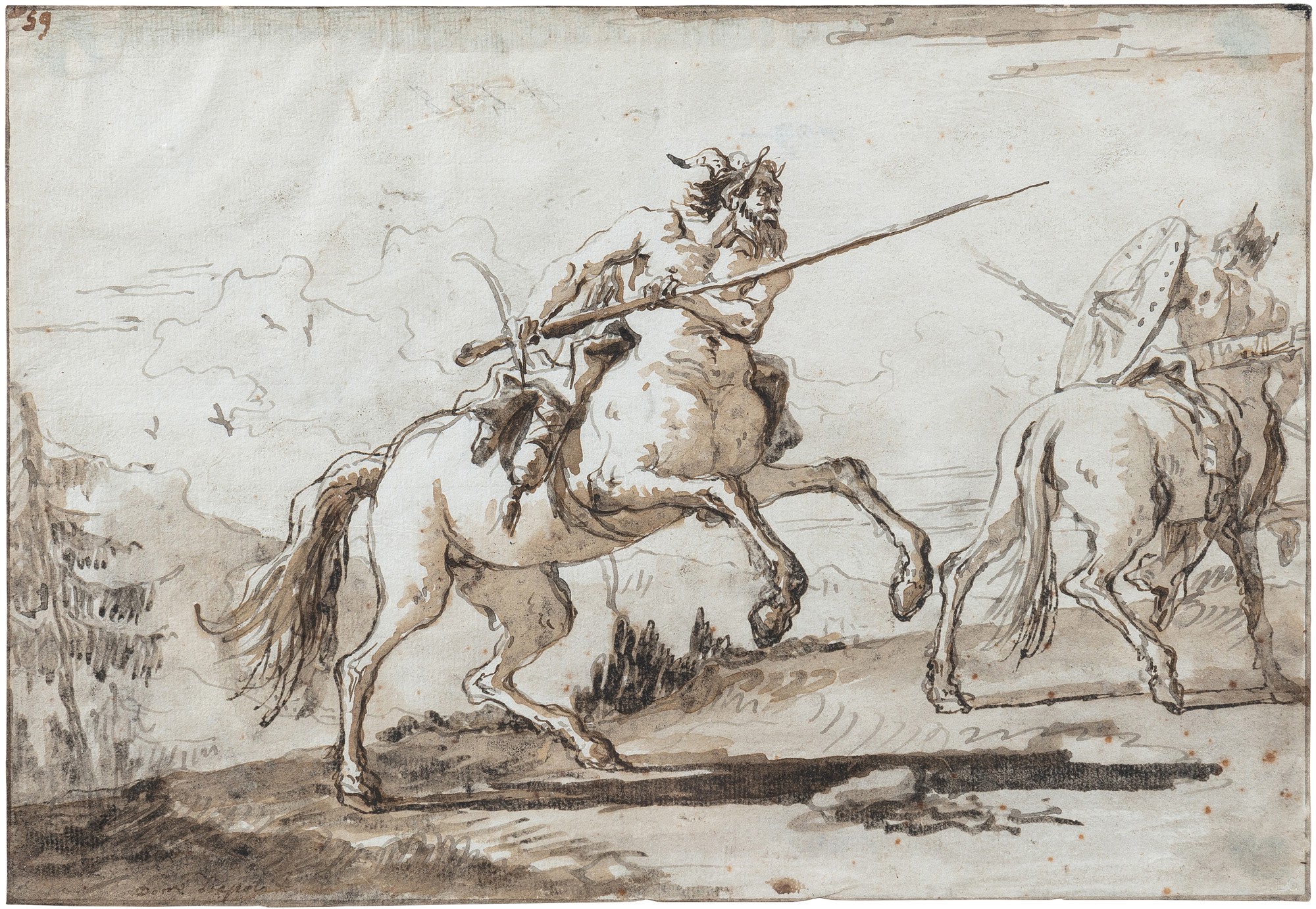 Giovanni Domenico Tiepolo — Two centaurs in combat