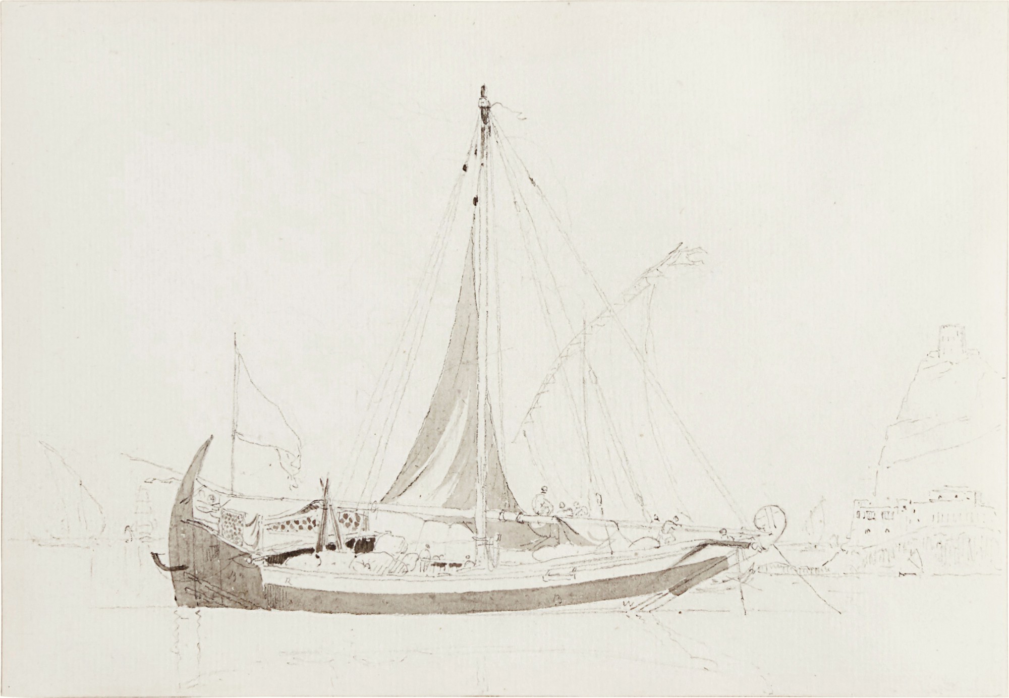 Thomas Daniell — Boats in Muscat Habour, Oman