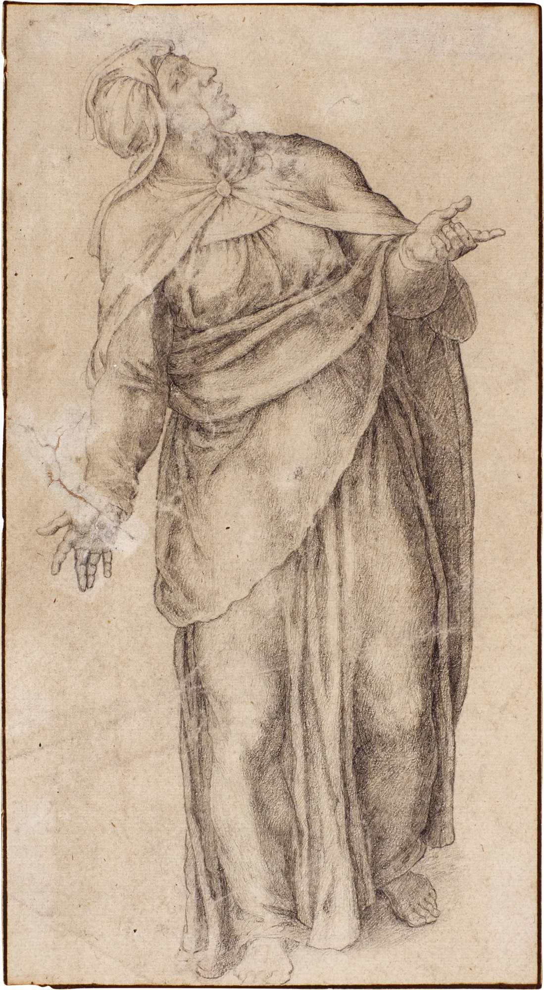 Italian School, Late 16th Century — Study for Mary under The Cross, After Michelangelo's Crucifixion with Mary and John