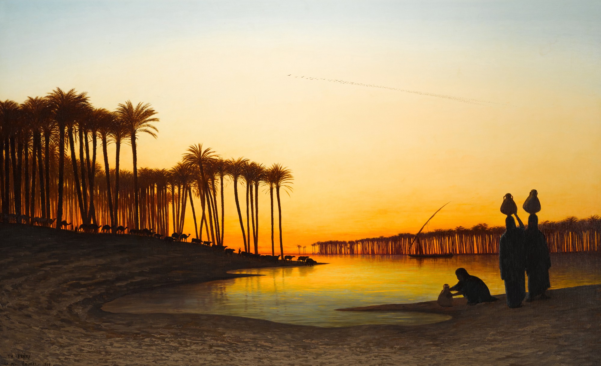 Charles Théodore Frère — Sunset on the Nile