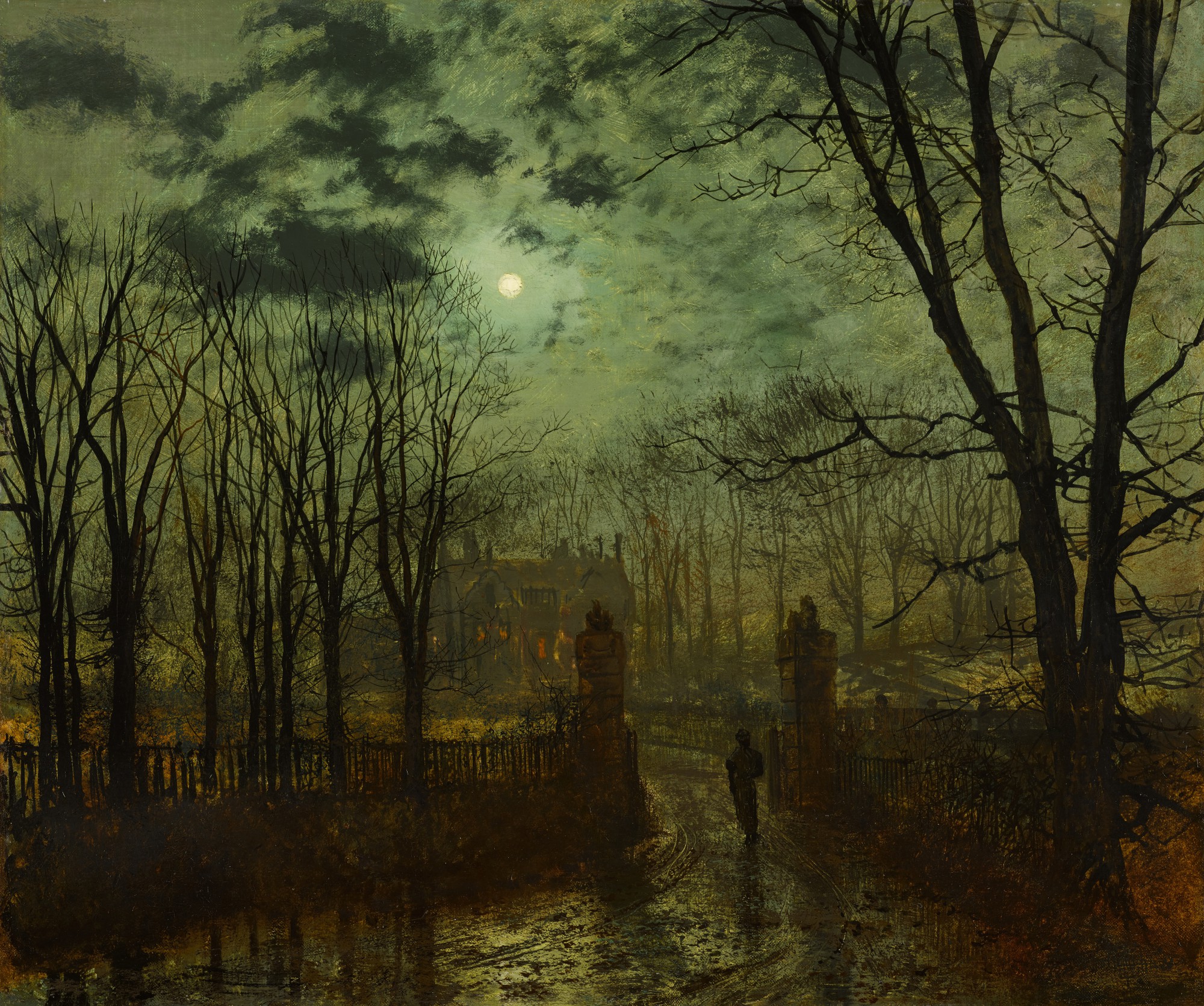 John Atkinson Grimshaw — At the Park Gate