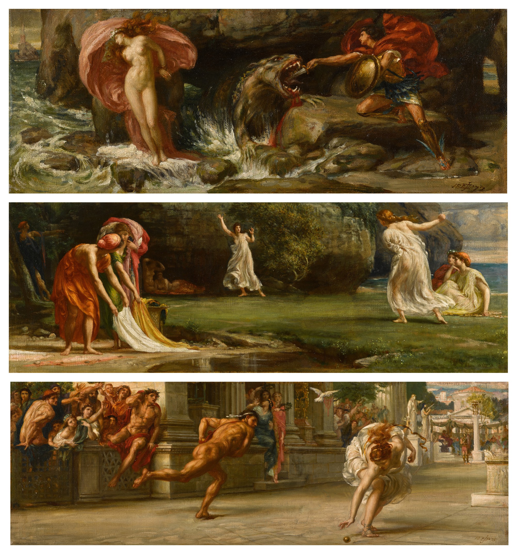 Sir Edward John Poynter — Perseus and Andromeda; Nausicaa and Her Maidens Playing at Ball; Atalanta's Race