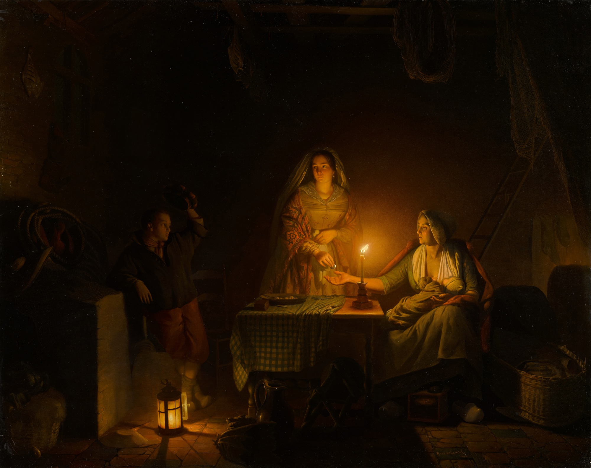 Petrus van Schendel — By Candlelight