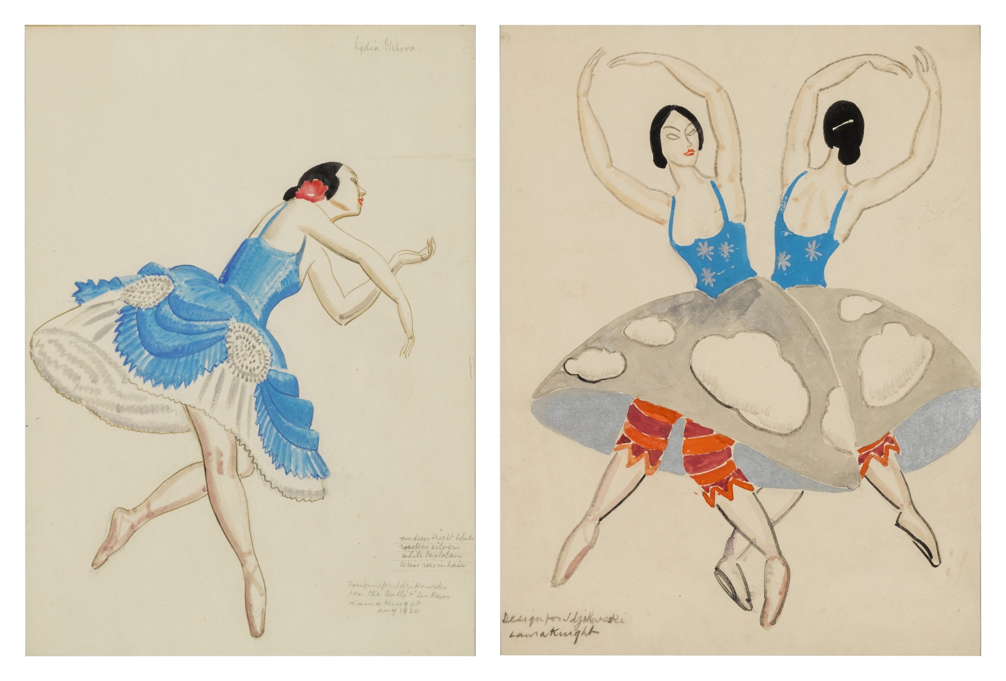 Costume designs for the Ballet 'Les Roses'