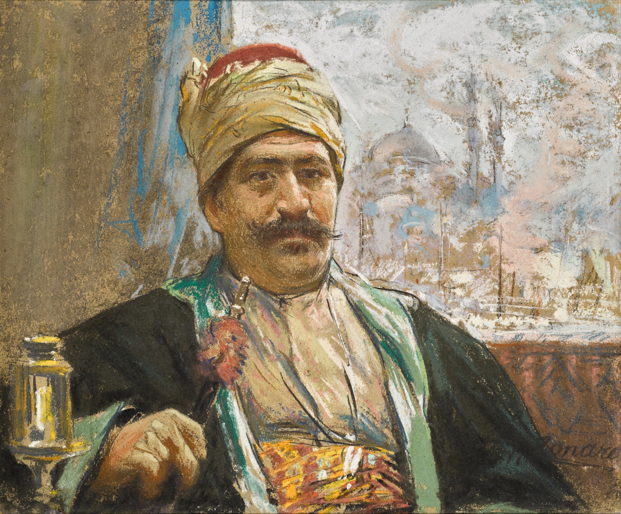 Fausto Zonaro — Adolphe Thalasso, the Yeni Mosque beyond