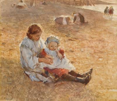 Children on a Beach, Sennen, Cornwall