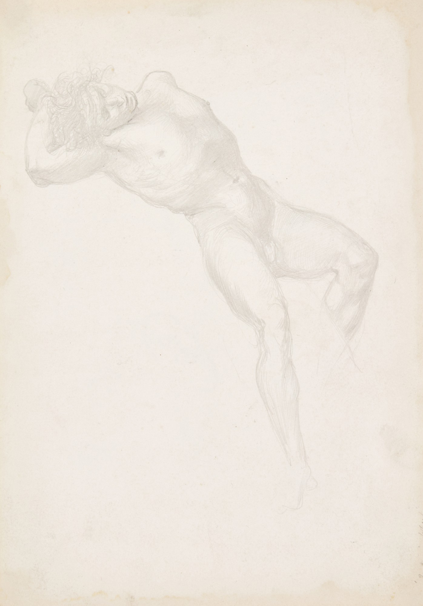 Sir Edward Coley Burne-Jones — Study of a Slave for The Wheel of Fortune