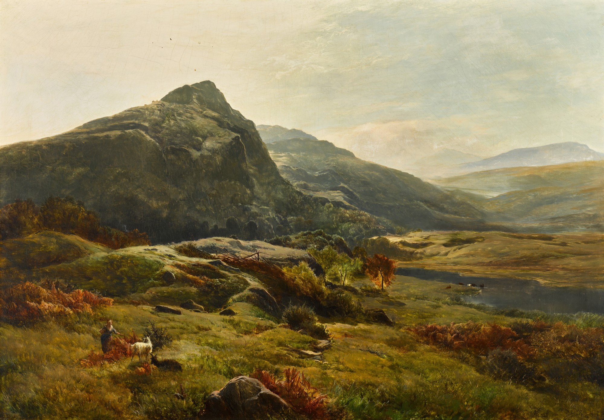 A Mountainous Landscape with Goats