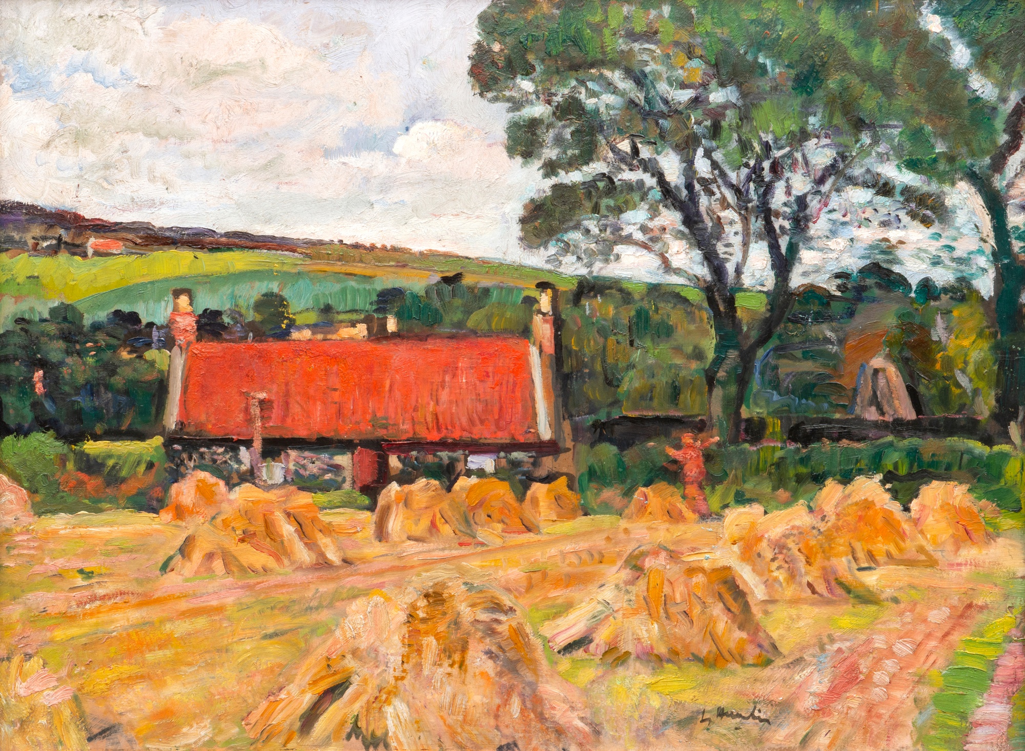 George Leslie Hunter — Cornfield in Fife