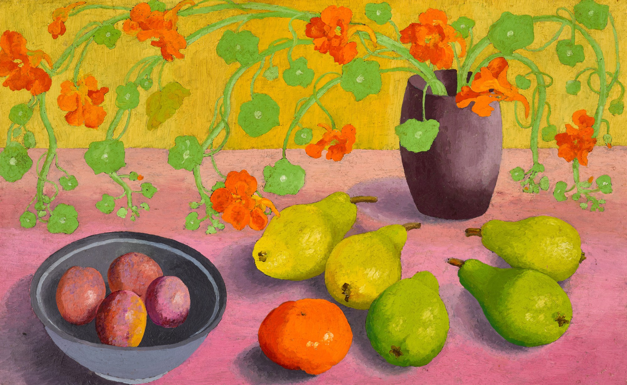 Sir Cedric Morris — Still Life Nasturtiums and Pears