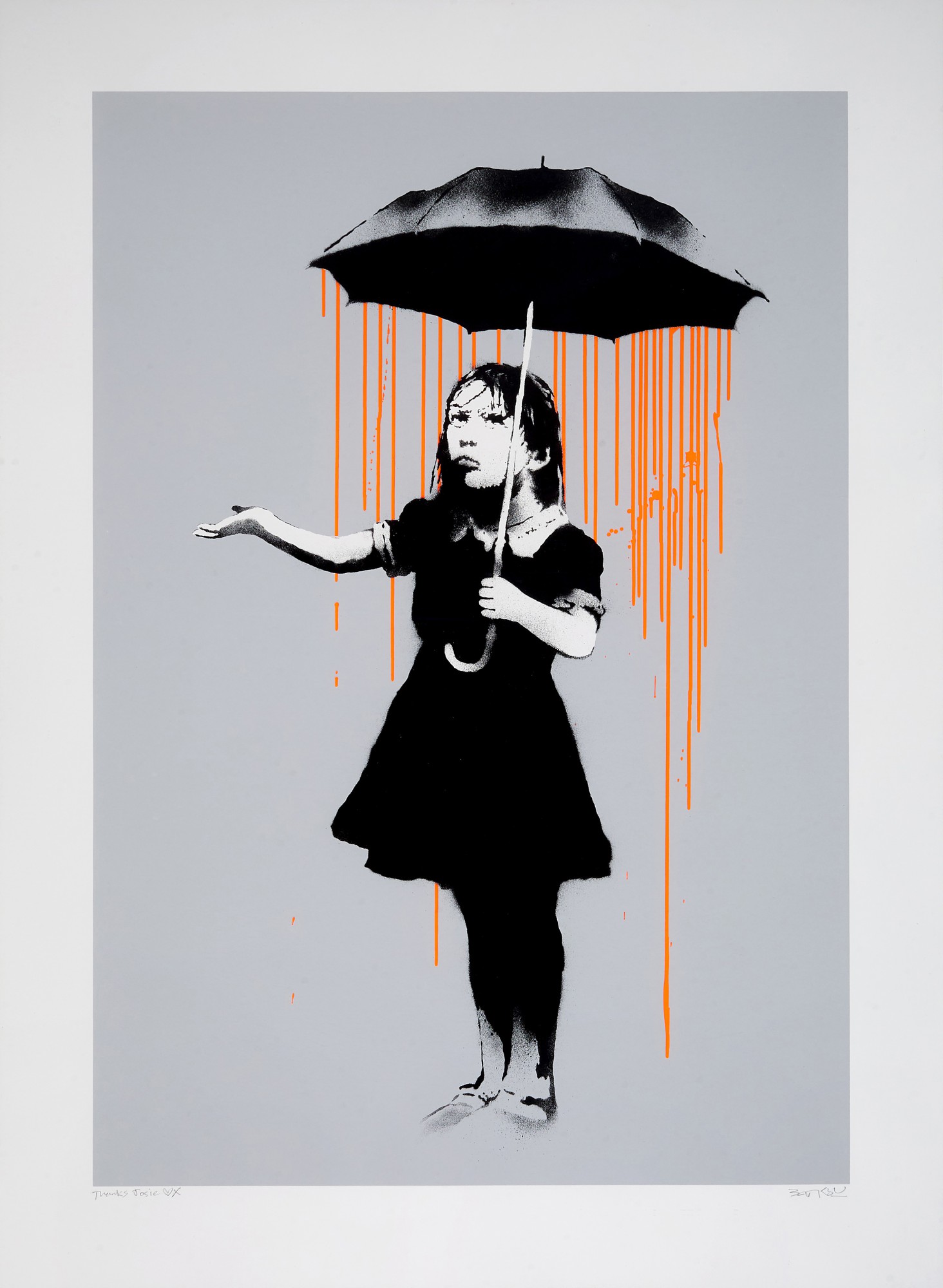 Banksy — Nola - Orange Rain