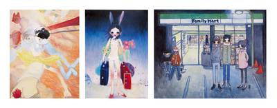 Toward Eternity; Mail Mania Mami, Standing in a Storm; and Convenience Store (Three Works)