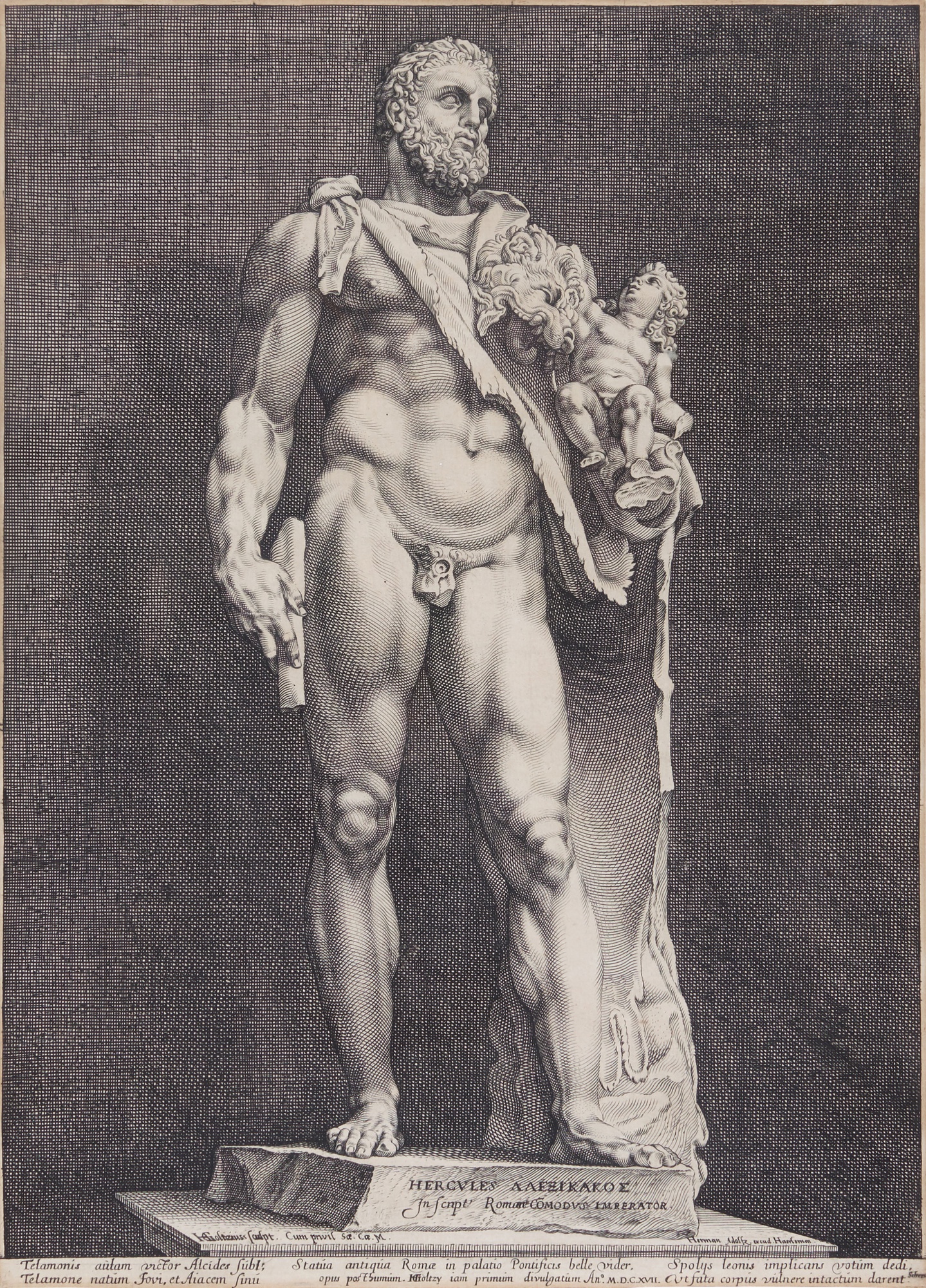 Hendrick Goltzius — The Emperor Commodus as Hercules (B. 144; Holl. 146; S. 313)