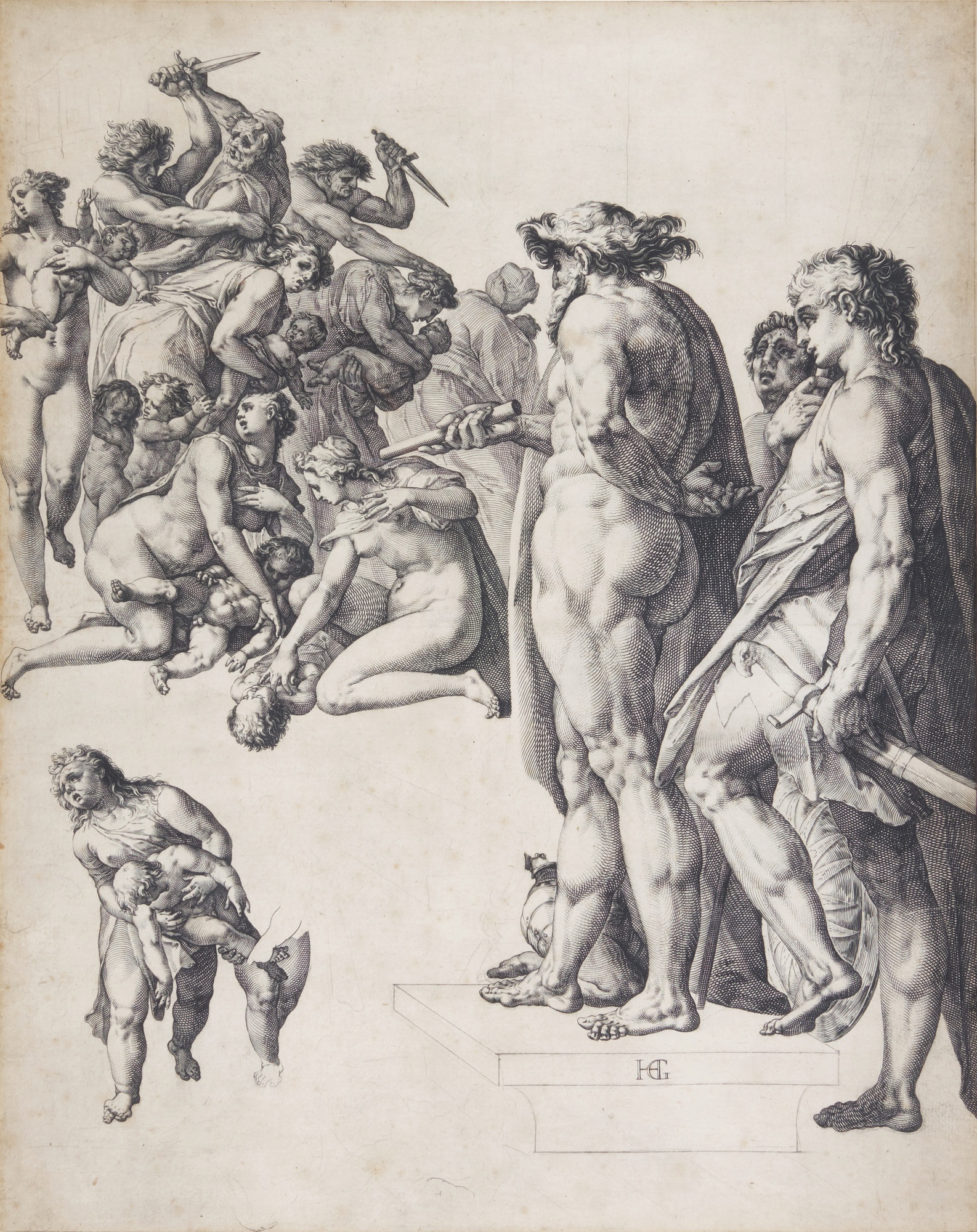 Hendrick Goltzius — The Massacre of the Innocents (B. 23; Holl. 17; S. 206)