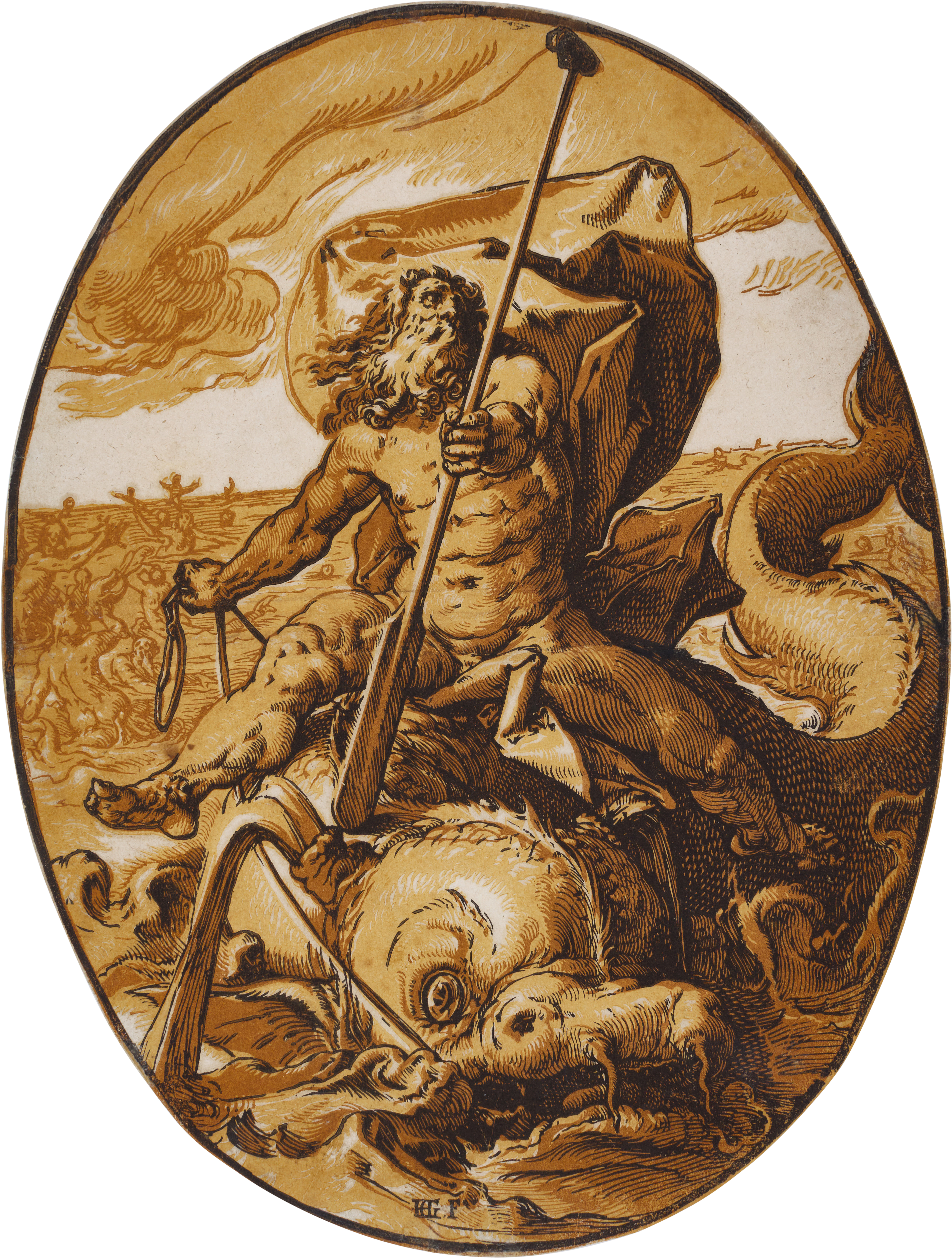 Oceanus (Neptune) (Bartsch 232; Hollstein 367; Bialler 27)