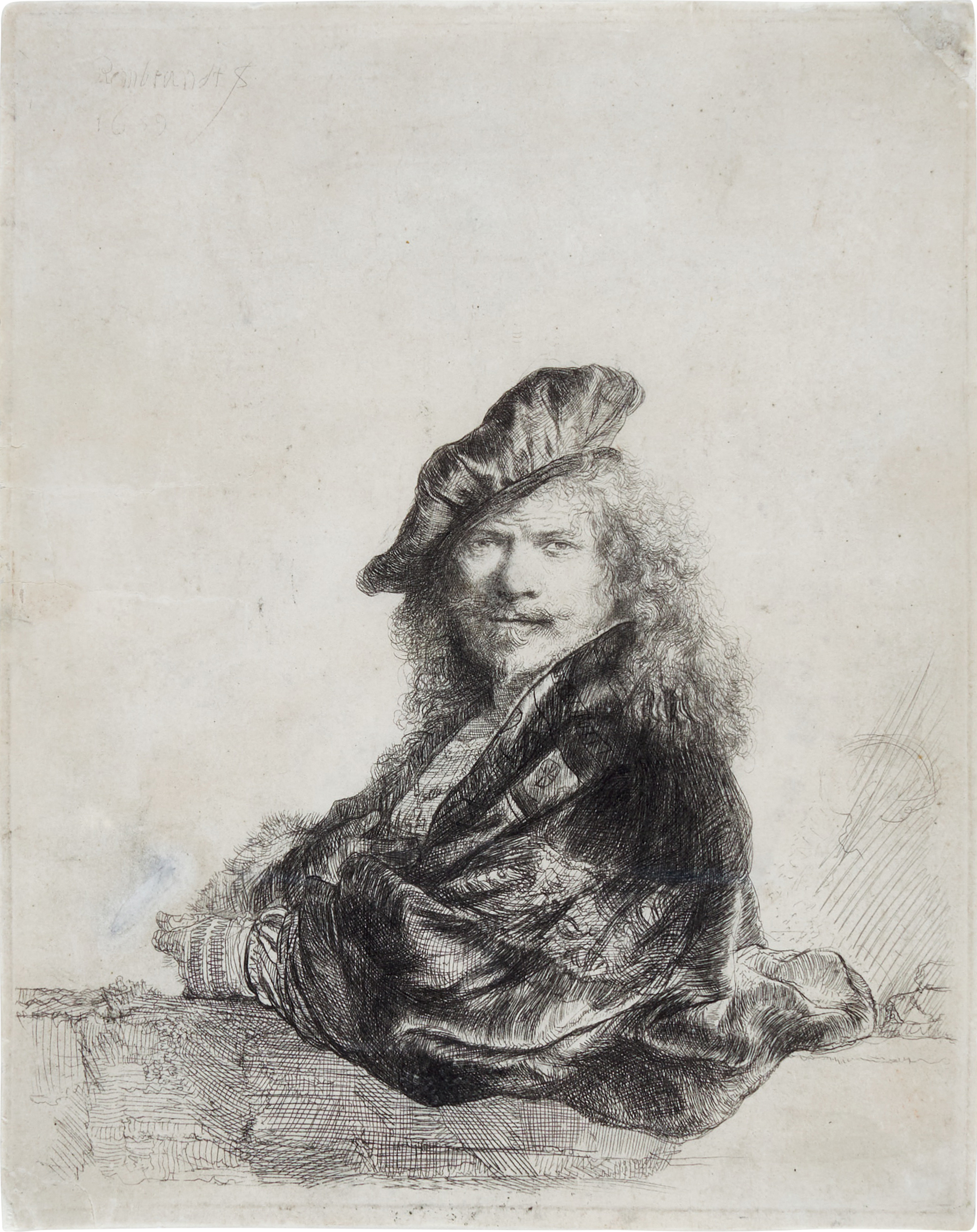 Eternal Style: A Private American Collection — Self-Portrait Leaning on a Stone Sill (B., Holl. 21; New Holl. 171; H. 168)