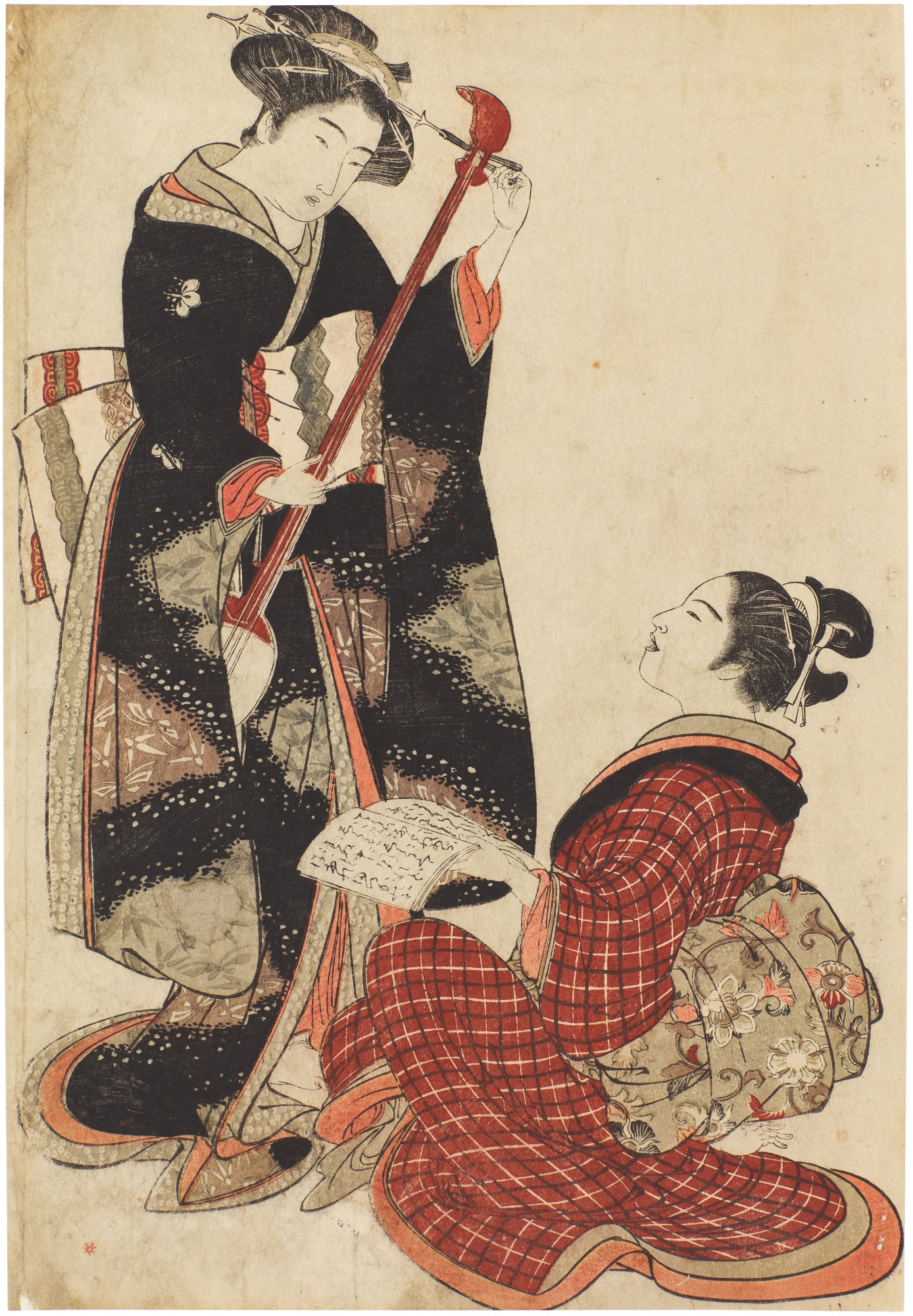 Kitao Shigemasa — Two geisha rehearsing a song | Edo period, 18th century