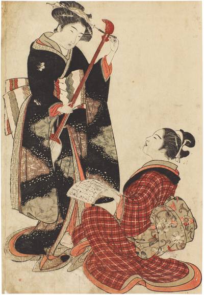 Two geisha rehearsing a song | Edo period, 18th century
