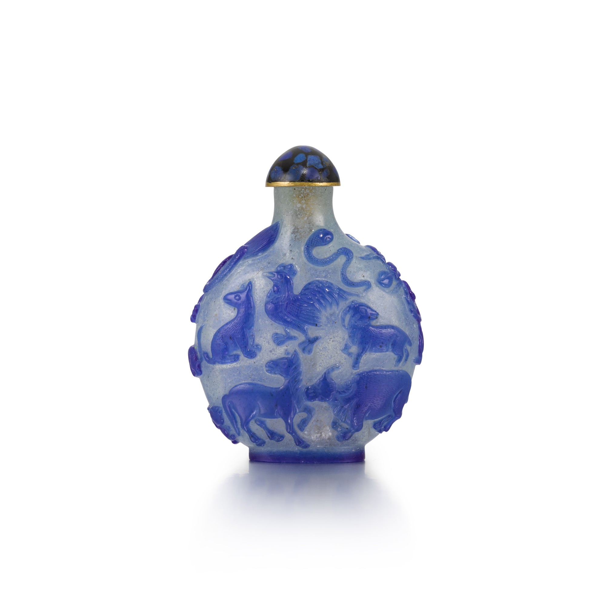 Unknown (Historical) — 十九世紀 料彩套色生肖紋鼻烟壺