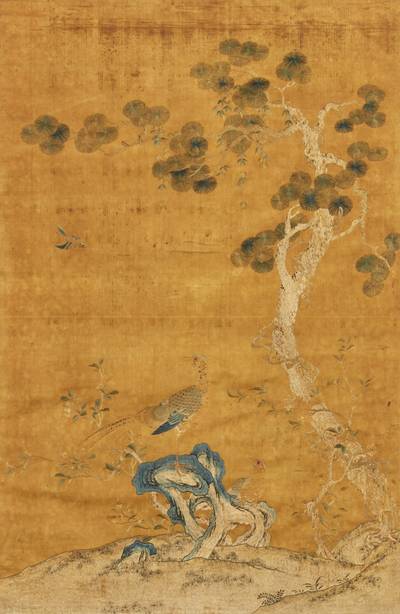 An embroidered silk panel