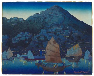 Hong Kong Harbour, Night | Taisho period, early 20th century