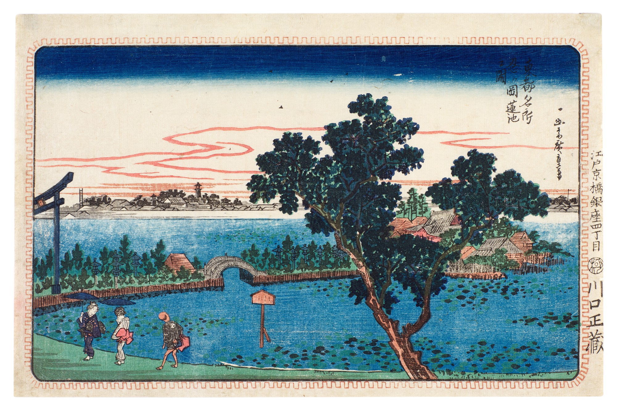 Unknown — Lotus Pond at Shinobugaoka (Shinobugaoka hasuike no zu) | Edo period, 19th century