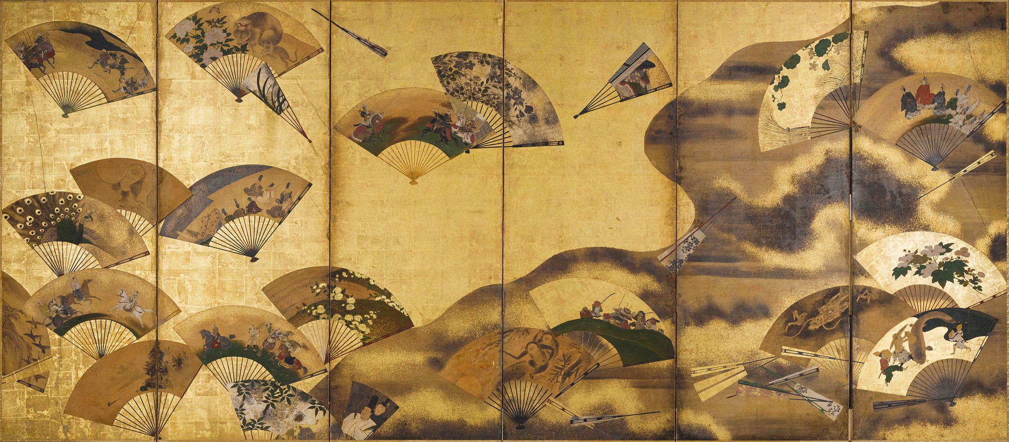 Unknown — Scattered fans | Edo period, late 17th - early 18th century