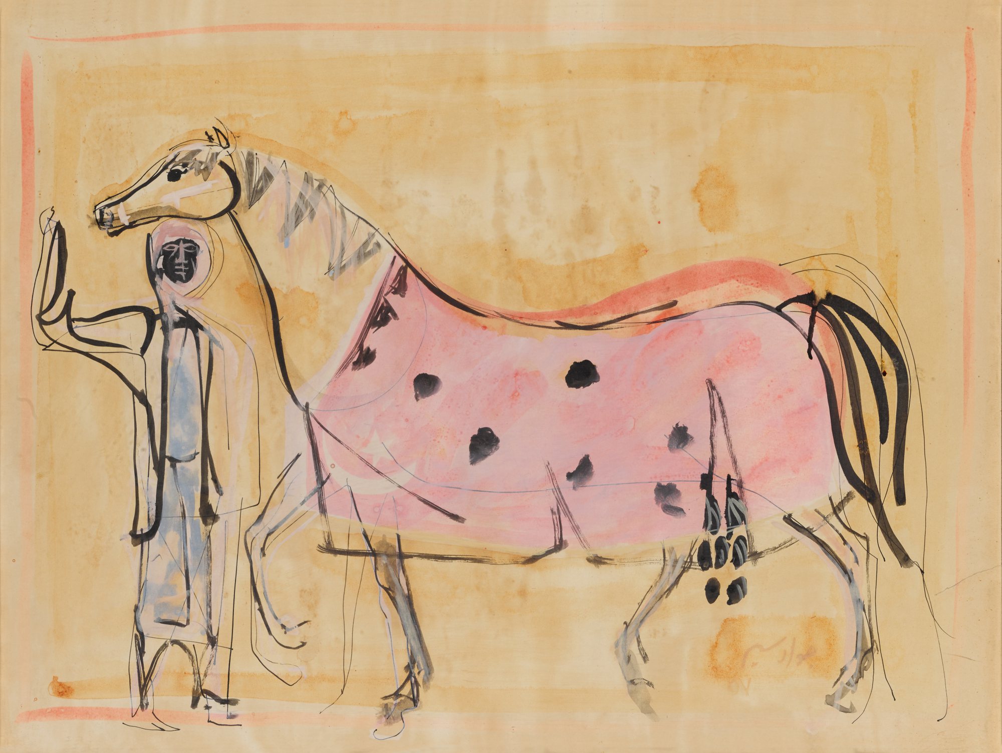 Jewad Selim — Untitled (Man and Horse)