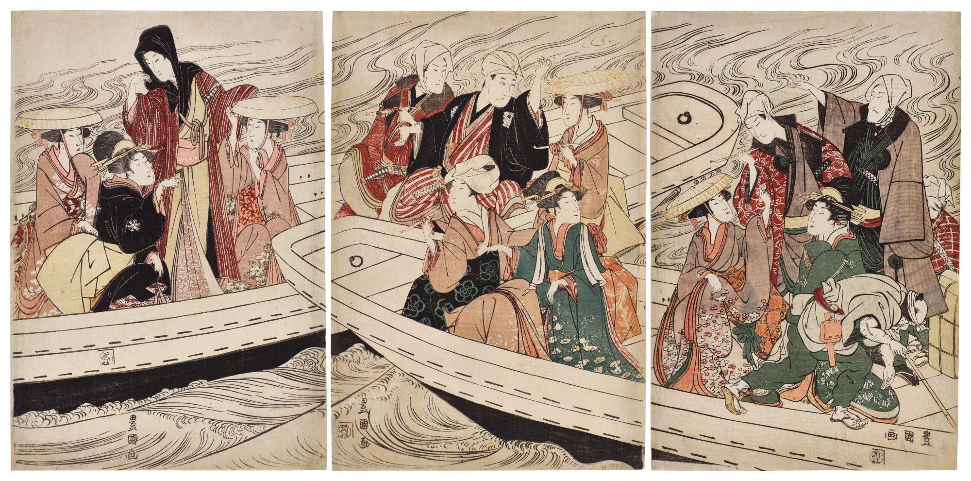 Utagawa Toyokuni I — River Crossing | Edo period, 19th century