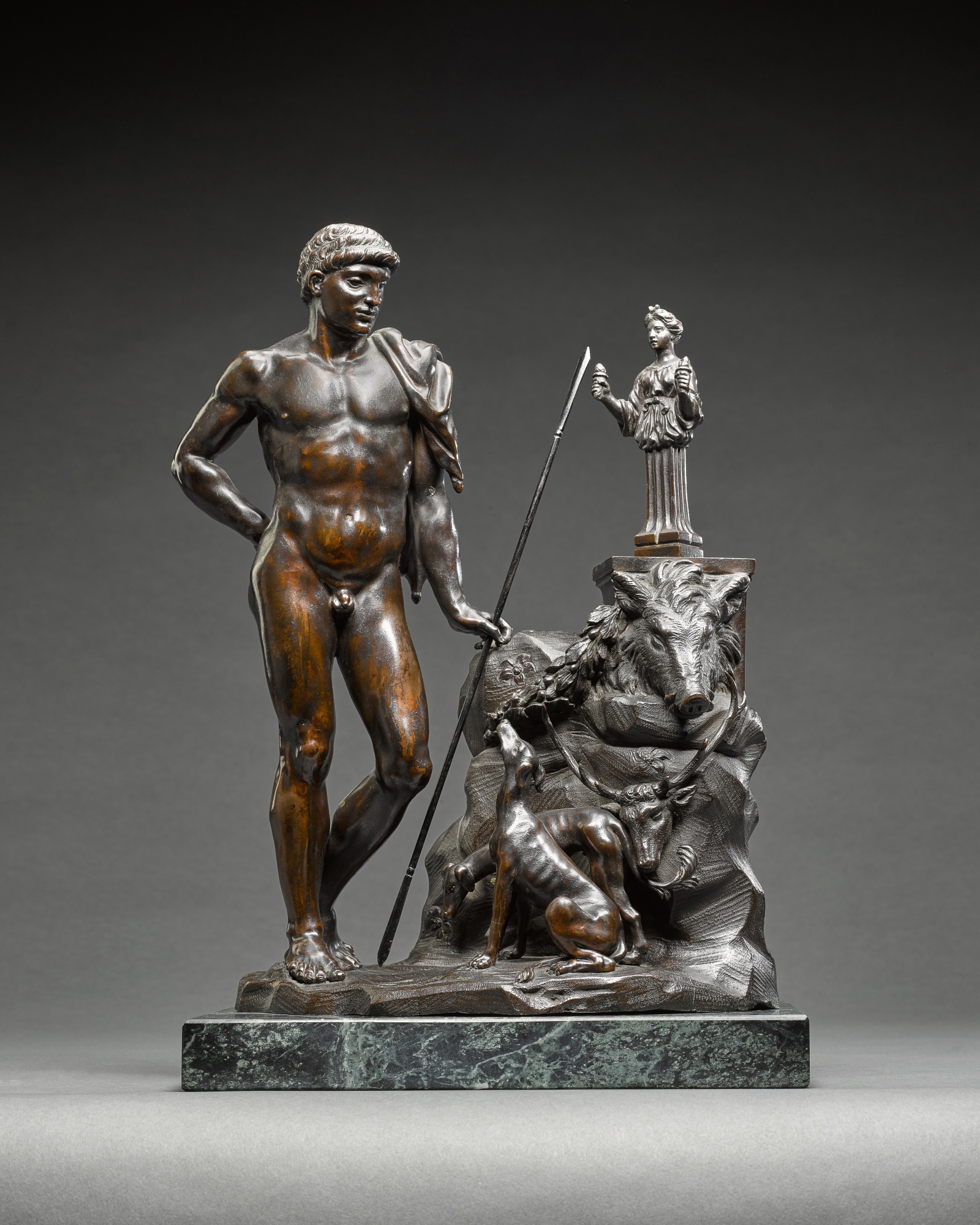 Giuseppe Piamontini — Meleager standing in front of an effigy with Diana