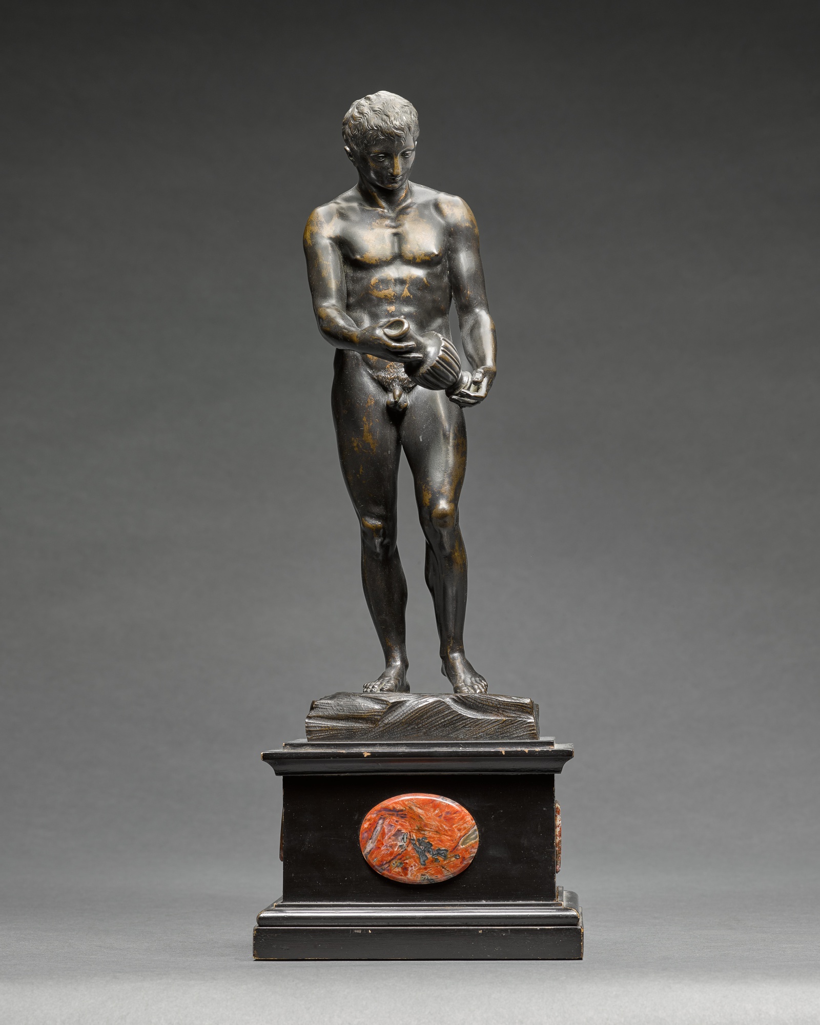 Attributed to Massimiliano Soldani Benzi — Athlete holding a vase