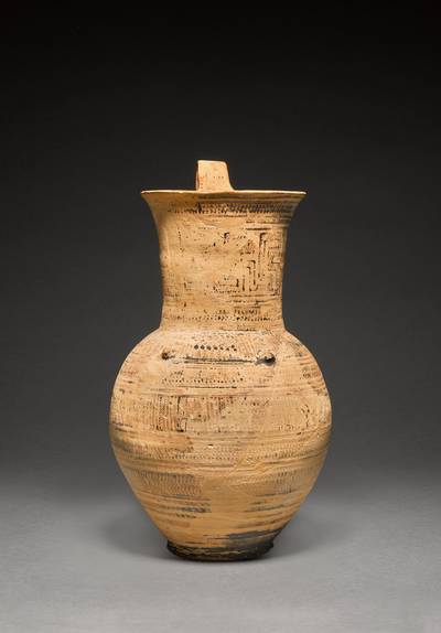 A Large Attic Pottery Pitcher, Geometric Period, 8th Century B.C.
