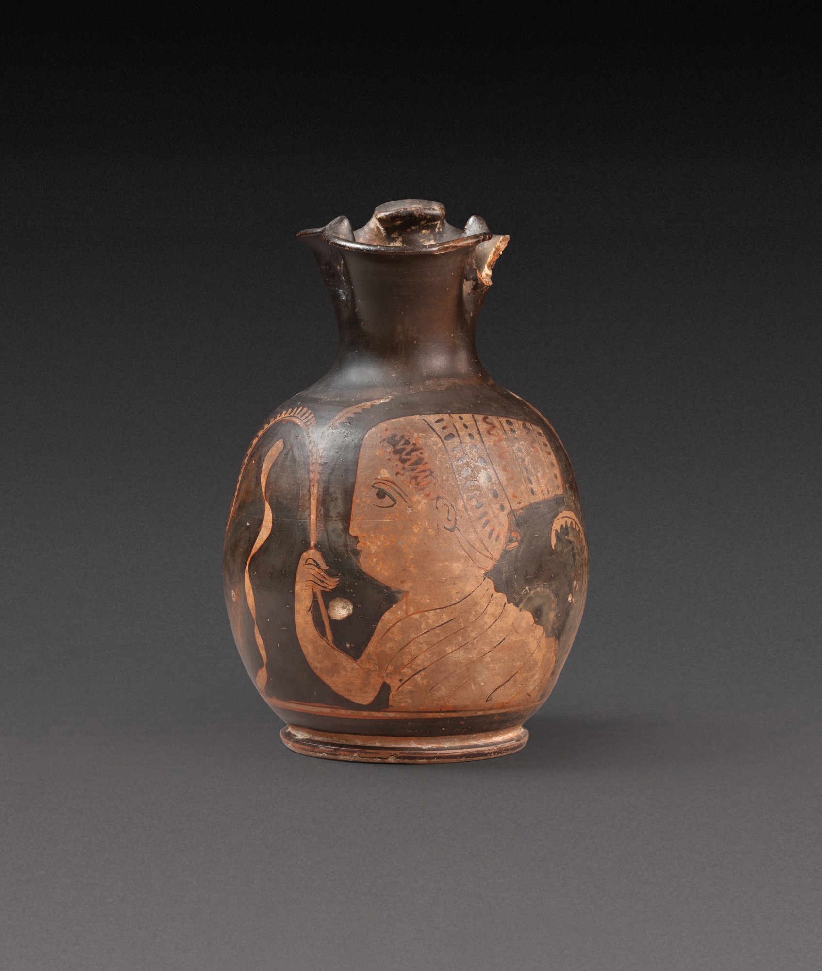 A Lucanian Red-figured Oinochoe — A Lucanian Red-figured Oinochoe, attributed to the Primato Group, circa 340-330 B.C