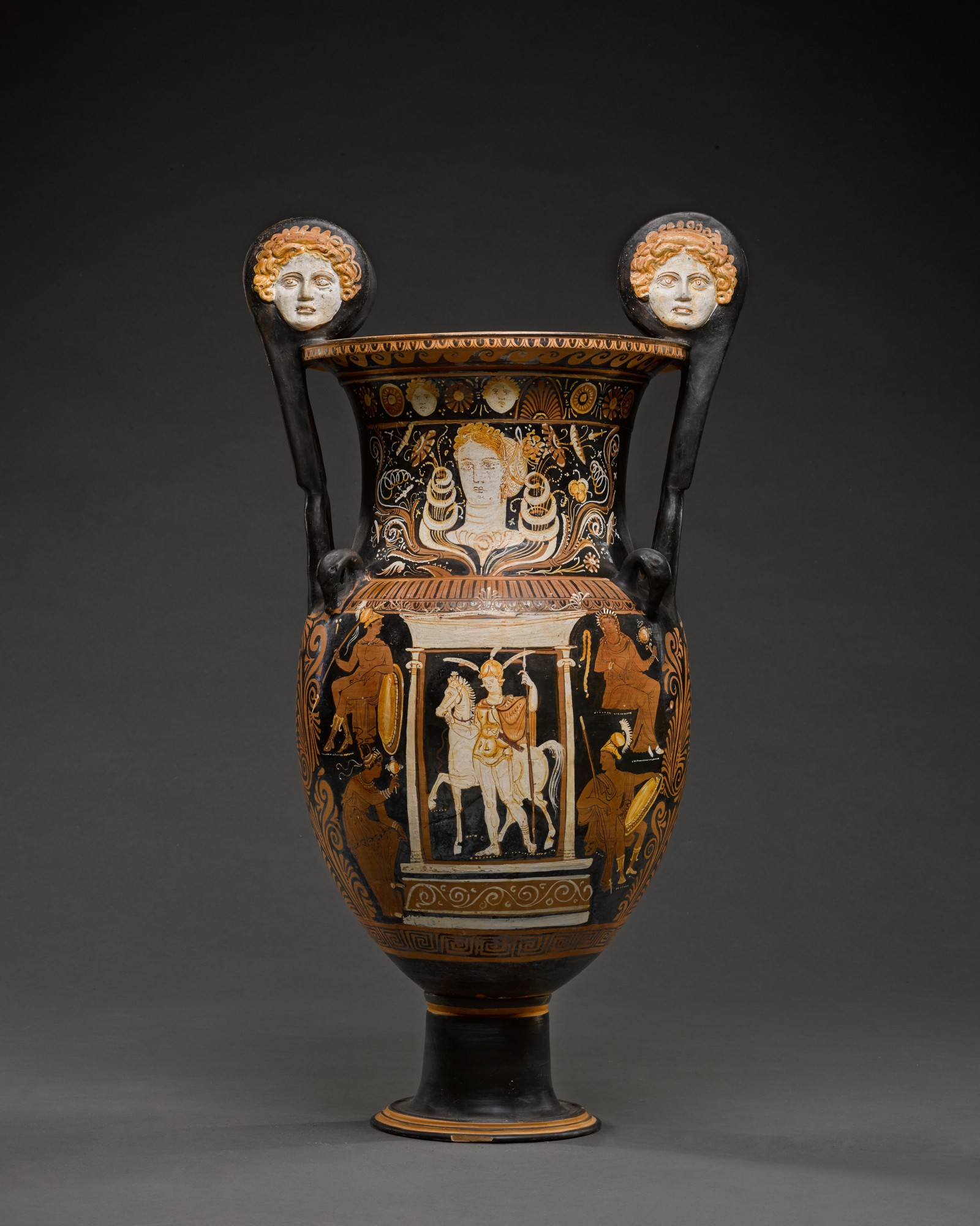 An Apulian Red-figured Volute Krater — An Apulian Red-figured Volute Krater, attributed to the Circle of the White Sakkos Painter, circa 330-310 B.C.