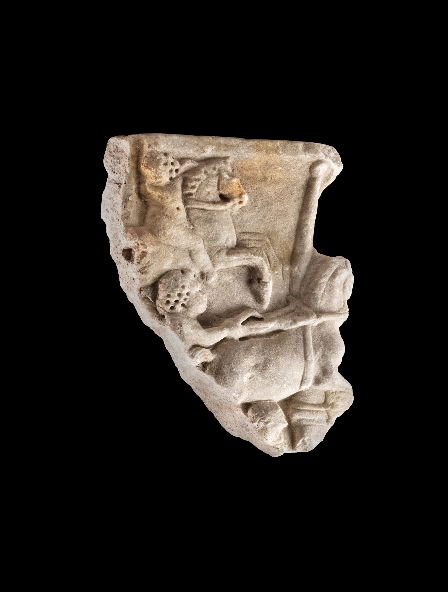 A Roman Marble Erotes Sarcophagus Fragment with Chariot Race — A Roman Marble Erotes Sarcophagus Fragment with Chariot Race, 3rd Century A.D.