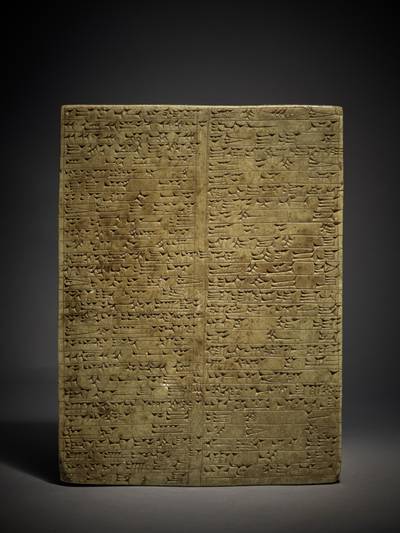 An Assyrian Gypsum Alabaster Foundation Plaque.