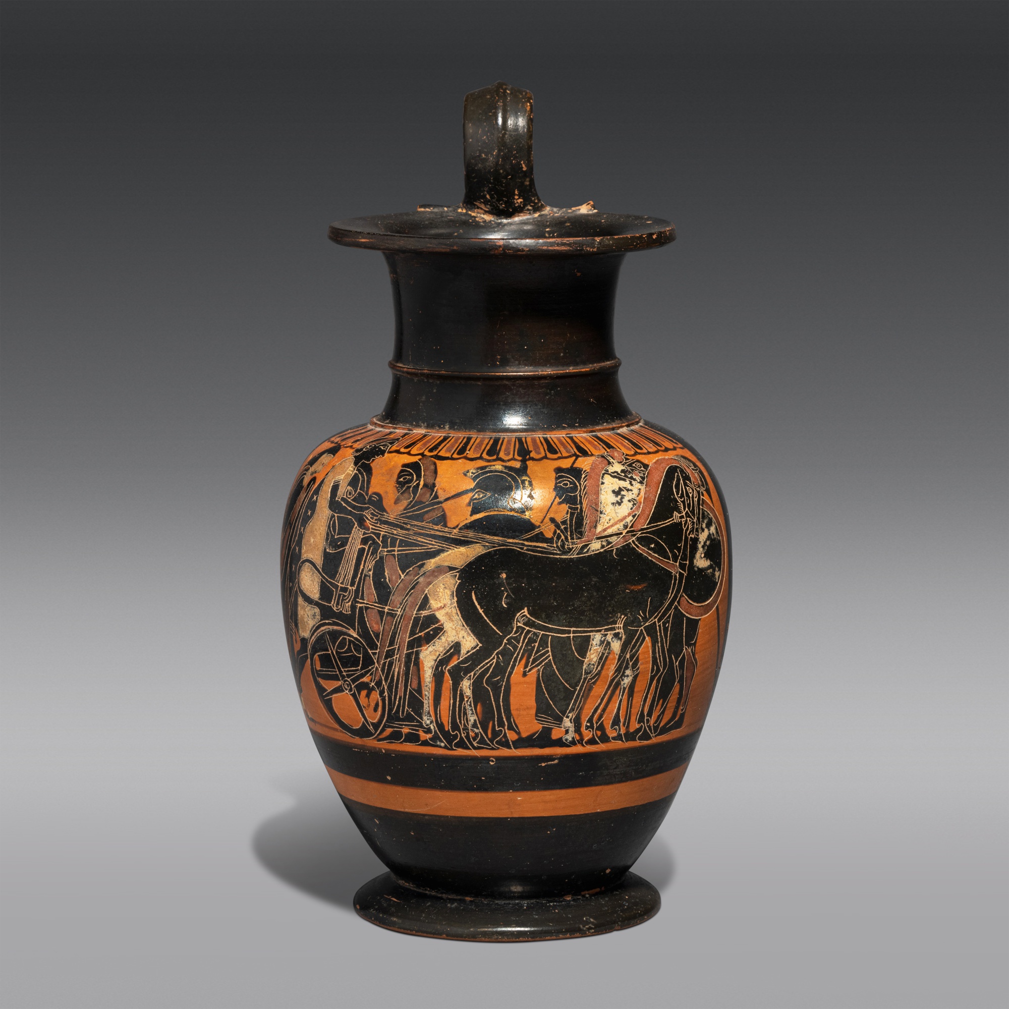An Attic Black-figured Oinochoe — An Attic Black-figured Oinochoe, related to the Altenburg Class, circa late 6th Century B.C.