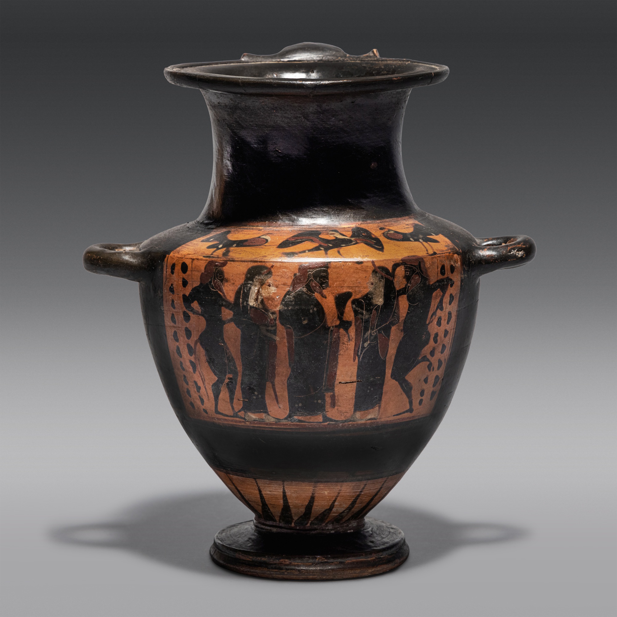 An Attic Black-figured Hydria — An Attic Black-figured Hydria, attributed to the Workshop of the Ready Painter, circa late 6th Century B.C.