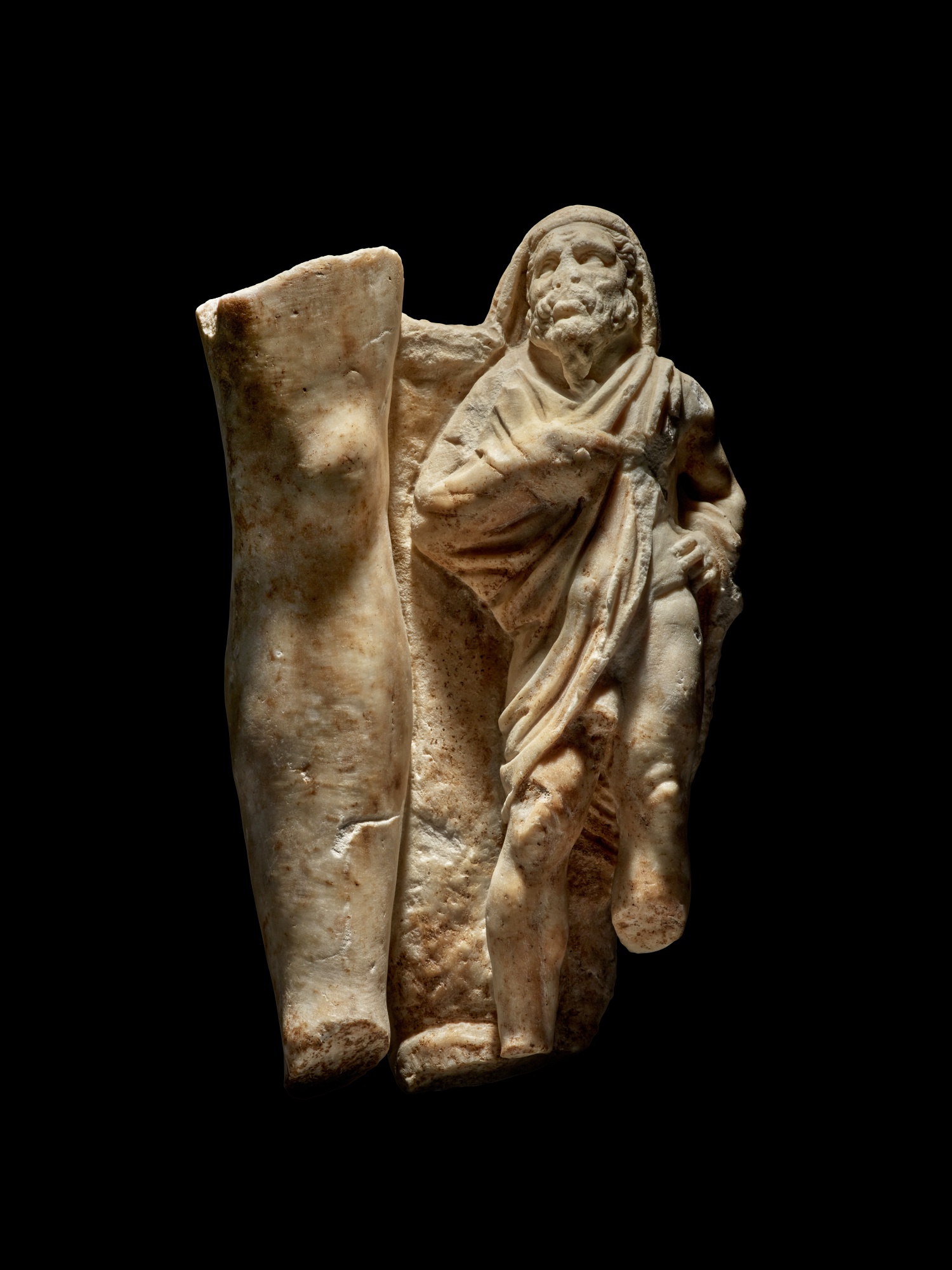 A Roman Marble Figure of Priapos, circa Early 3rd Century A.D. — A Roman Marble Figure of Priapos, Circa Early 3rd Century A.D.