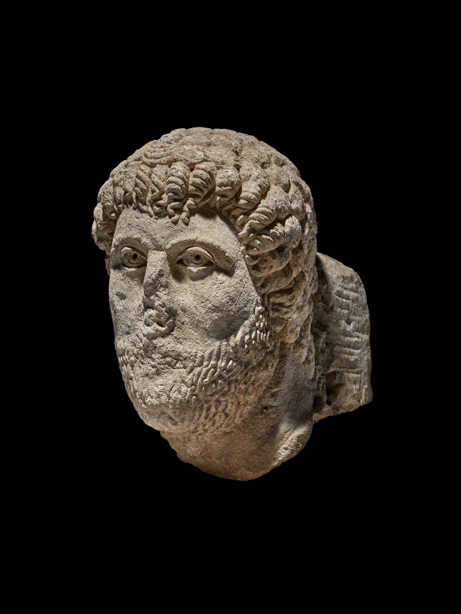A Roman Limestone Head of a Man, circa 4th/5th Century A.D — A Roman Limestone Head of a Man, circa 4th/5th Century A.D
