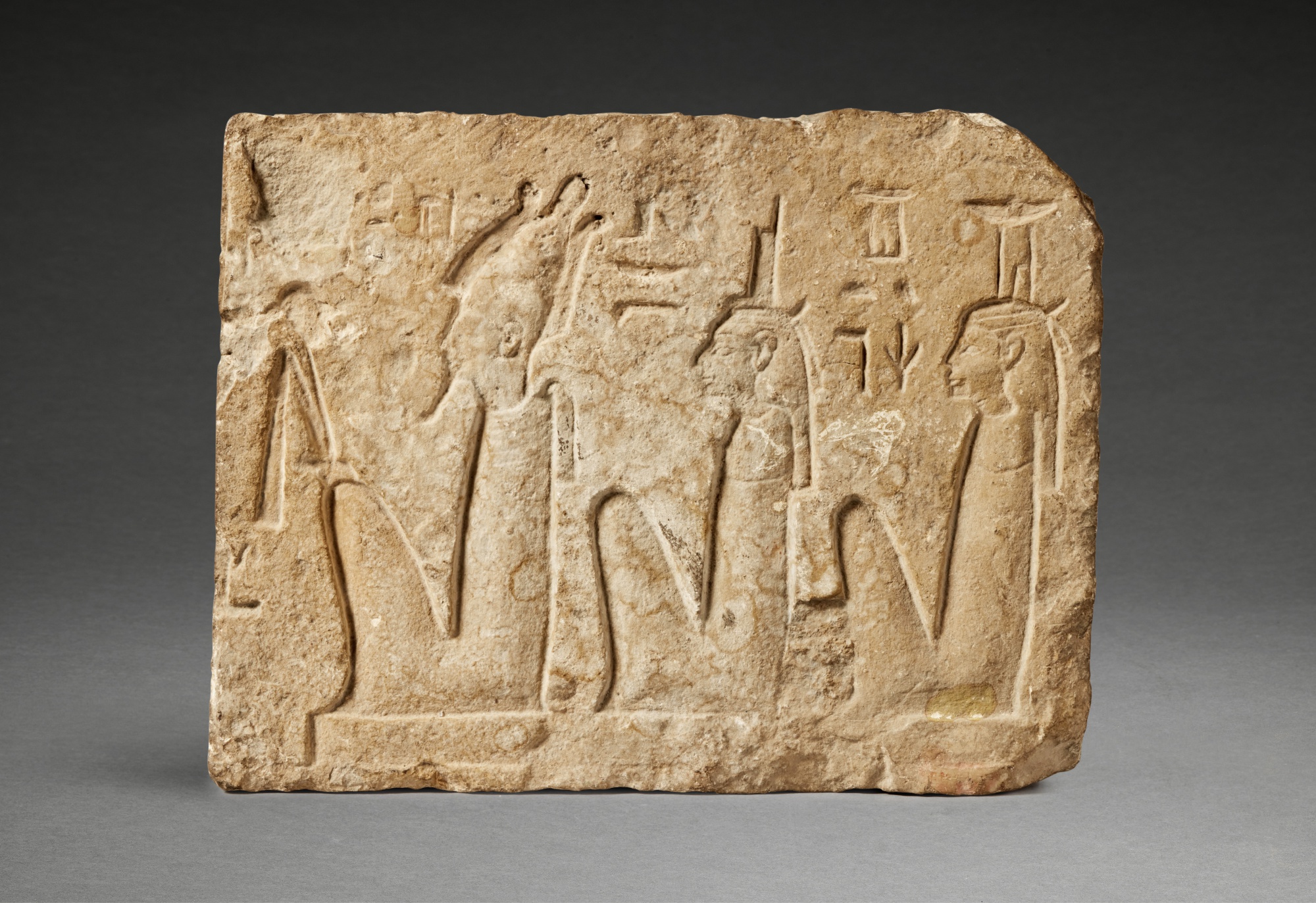 An Egyptian Indurated Limestone Relief Fragment — An Egyptian Indurated Limestone Relief Fragment, 19th/20th Dynasty, 1292-1075 B.C.