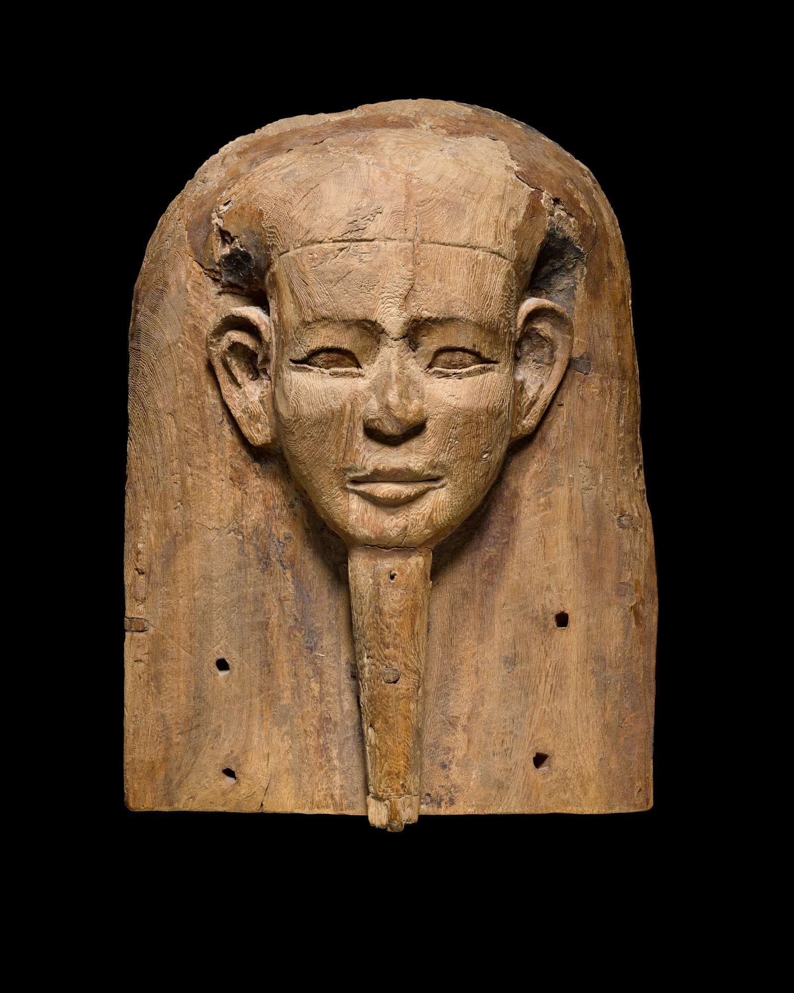 An Egyptian Wood Mummy Mask — An Egyptian Wood Mummy Mask, 26th/30th Dynasty, 664-342 B.C.