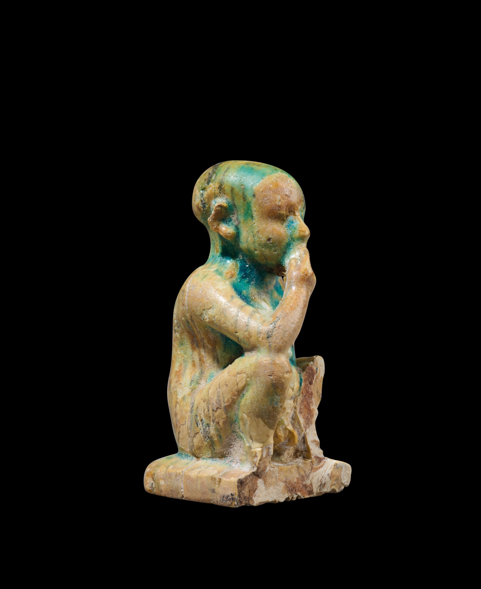 An Egyptian Glazed Steatite Stamp Seal — An Egyptian Glazed Steatite Stamp Seal, 11th/12th Dynasty, 2081-1759 B.C.