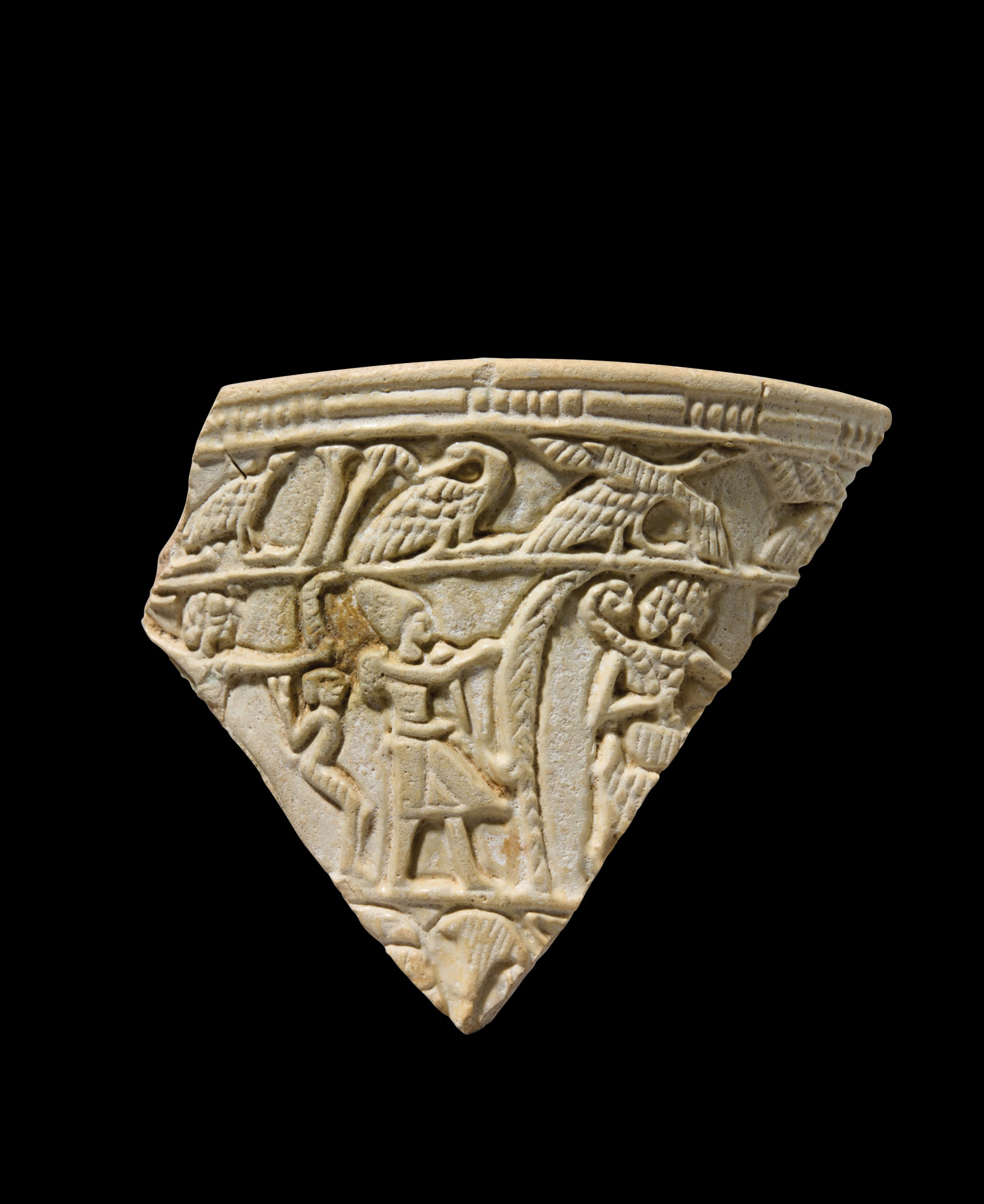 An Egyptian White Faience Fragment from a Chalice — An Egyptian White Faience Fragment from a Chalice, 3rd Intermediate Period, 1075-716 B.C.