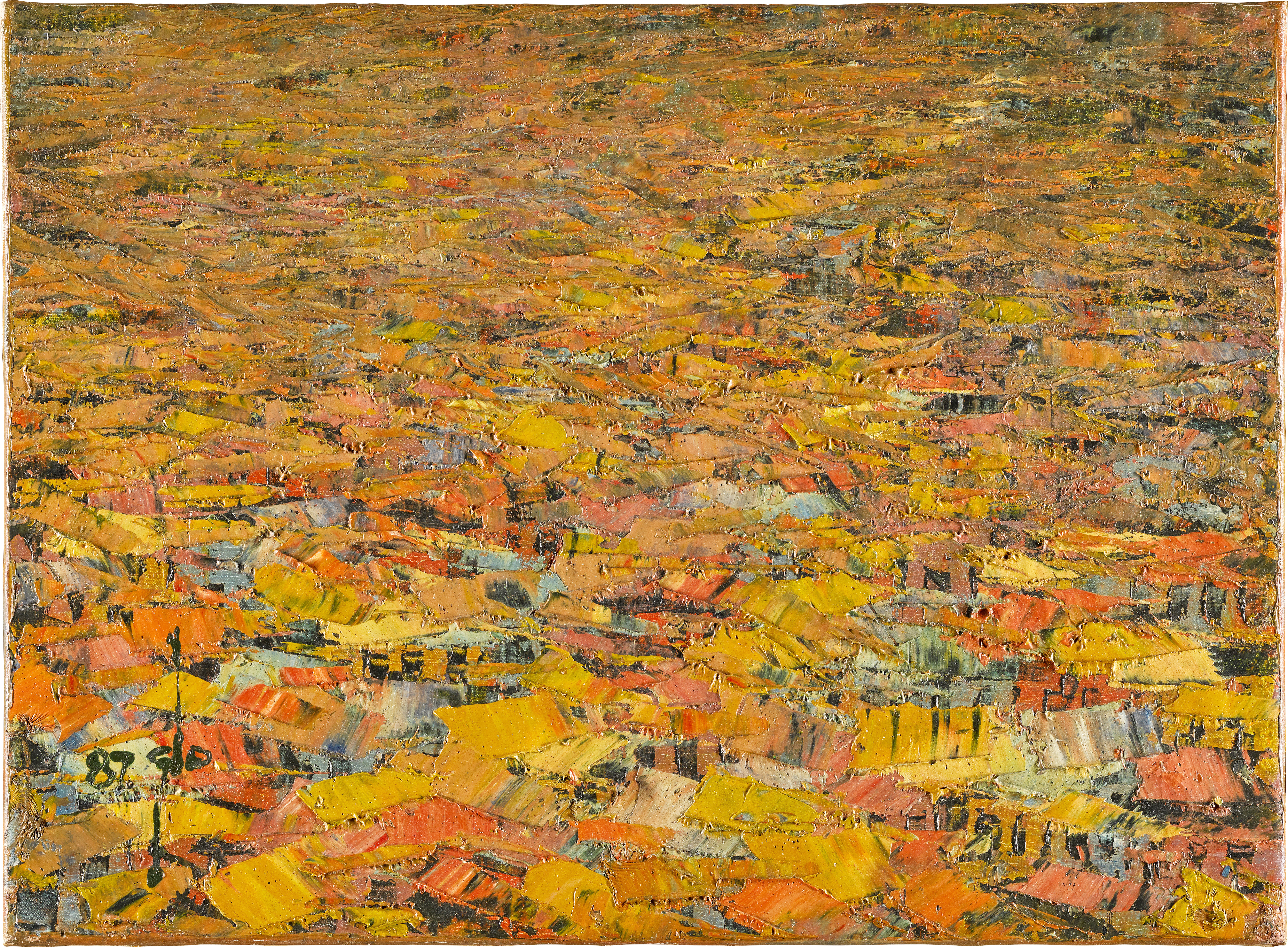 Ablade Glover — View over a Village, Yellow Roofs