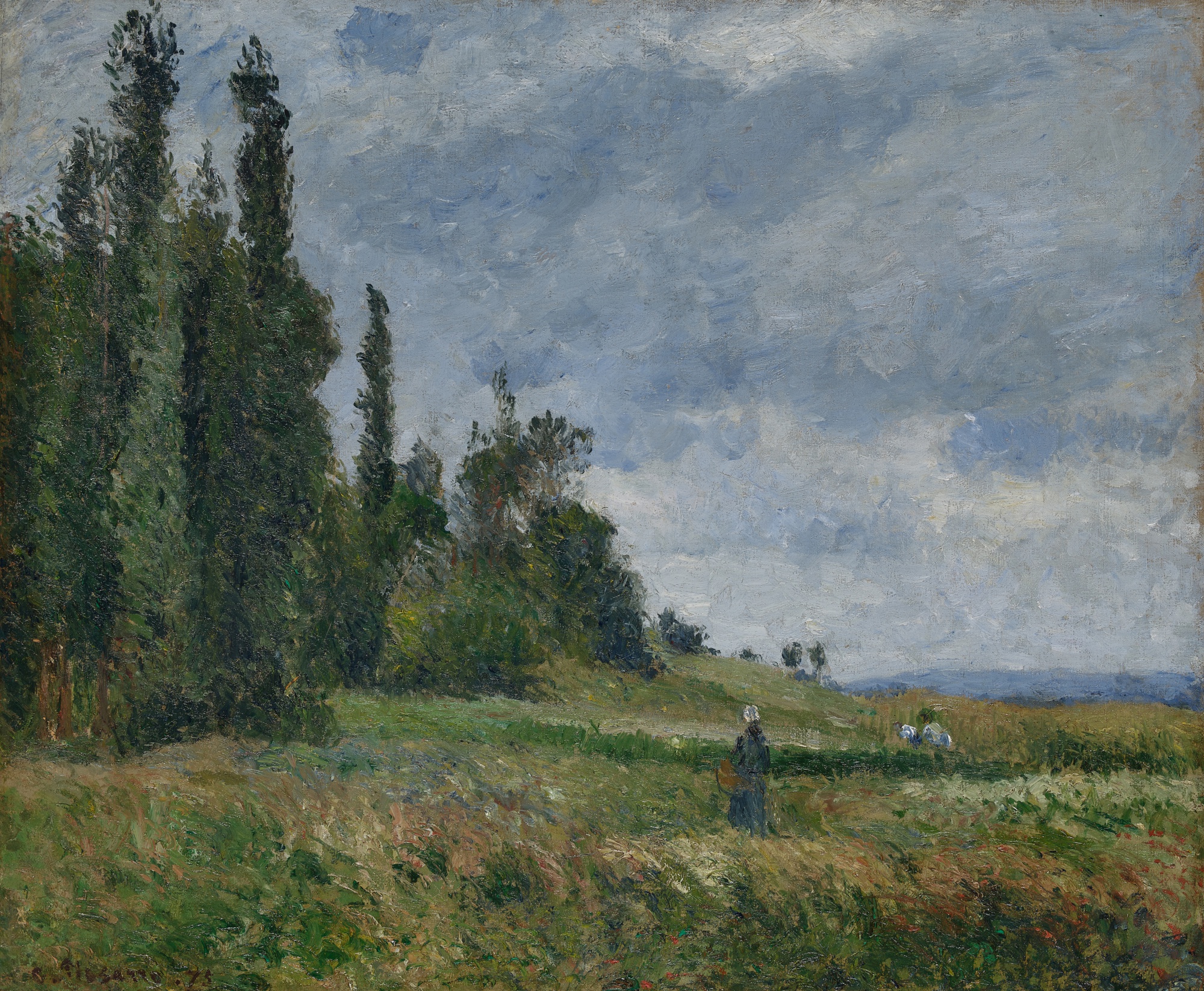 Camille Pissarro — Paysage à Pontoise, temps gris
