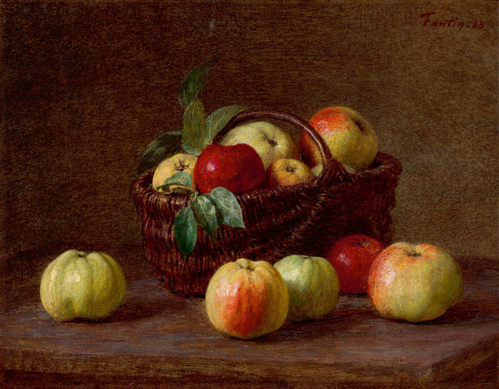 Henri Fantin-Latour — Pommes dans un panier sur la table