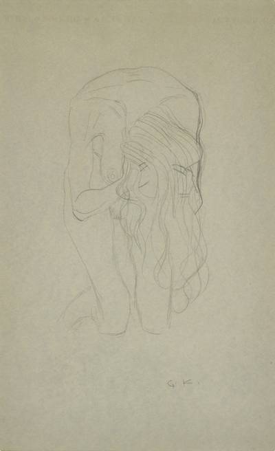 Kniender Frauenakt von vorne (Kneeling female nude from the front)